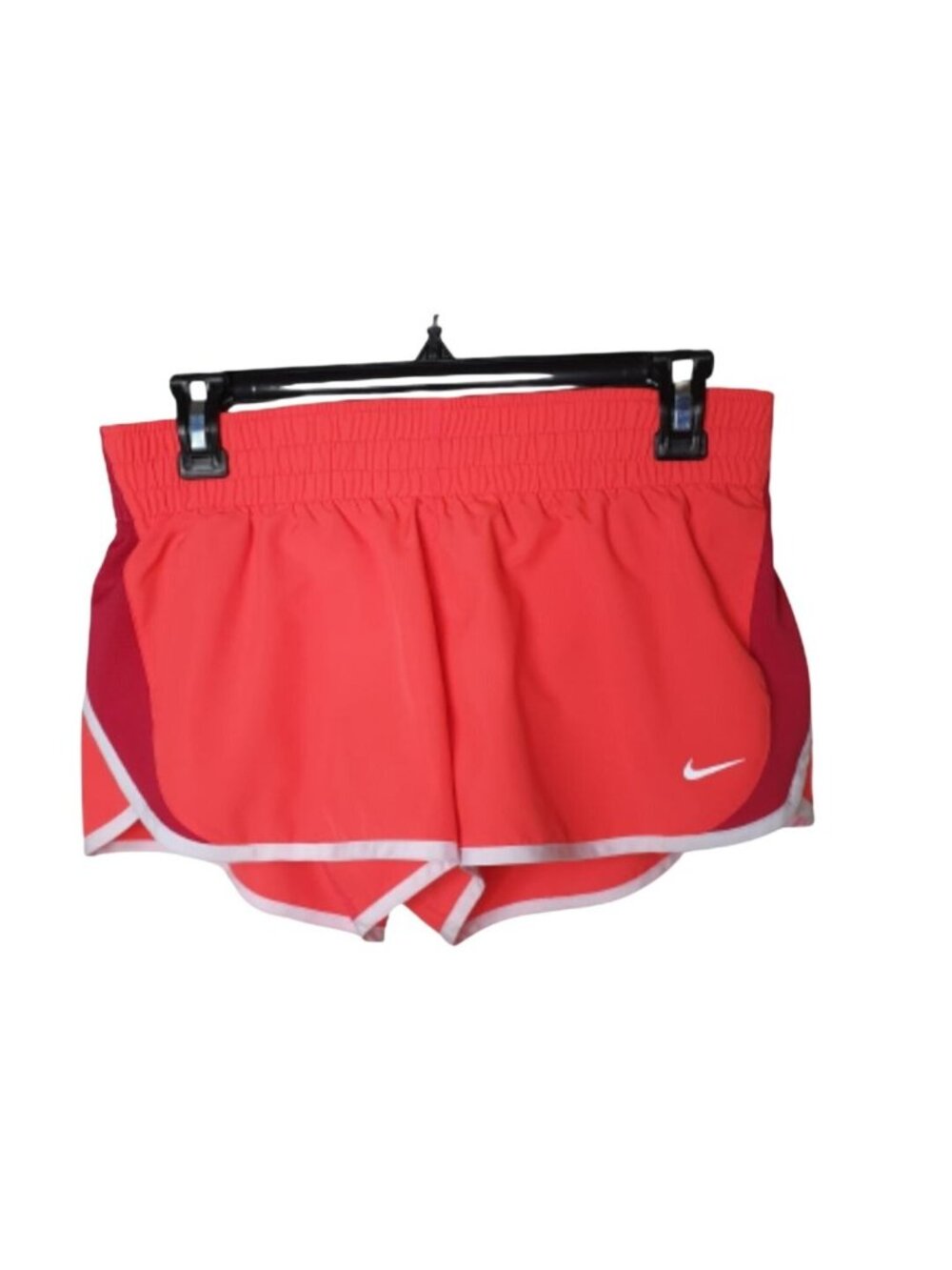 Nike Womens M Athletic Running Shorts Dri-Fit Coral Red Sporty 3" Lined Workout